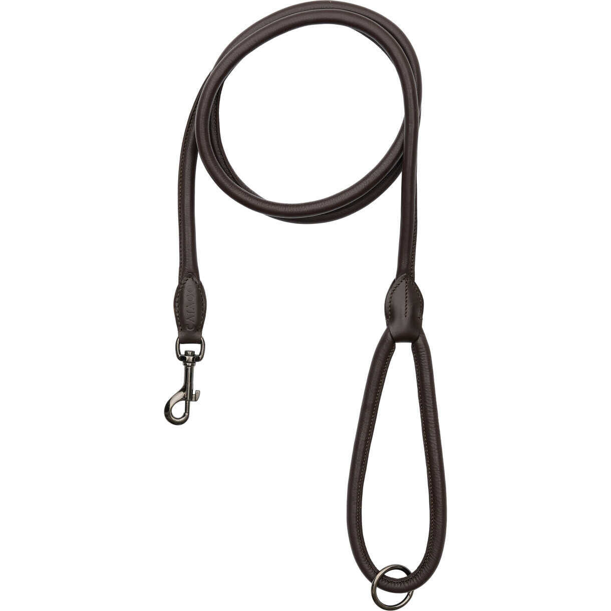 CATAGO Rundgenähtes Leder Hundeleine 2m - braun