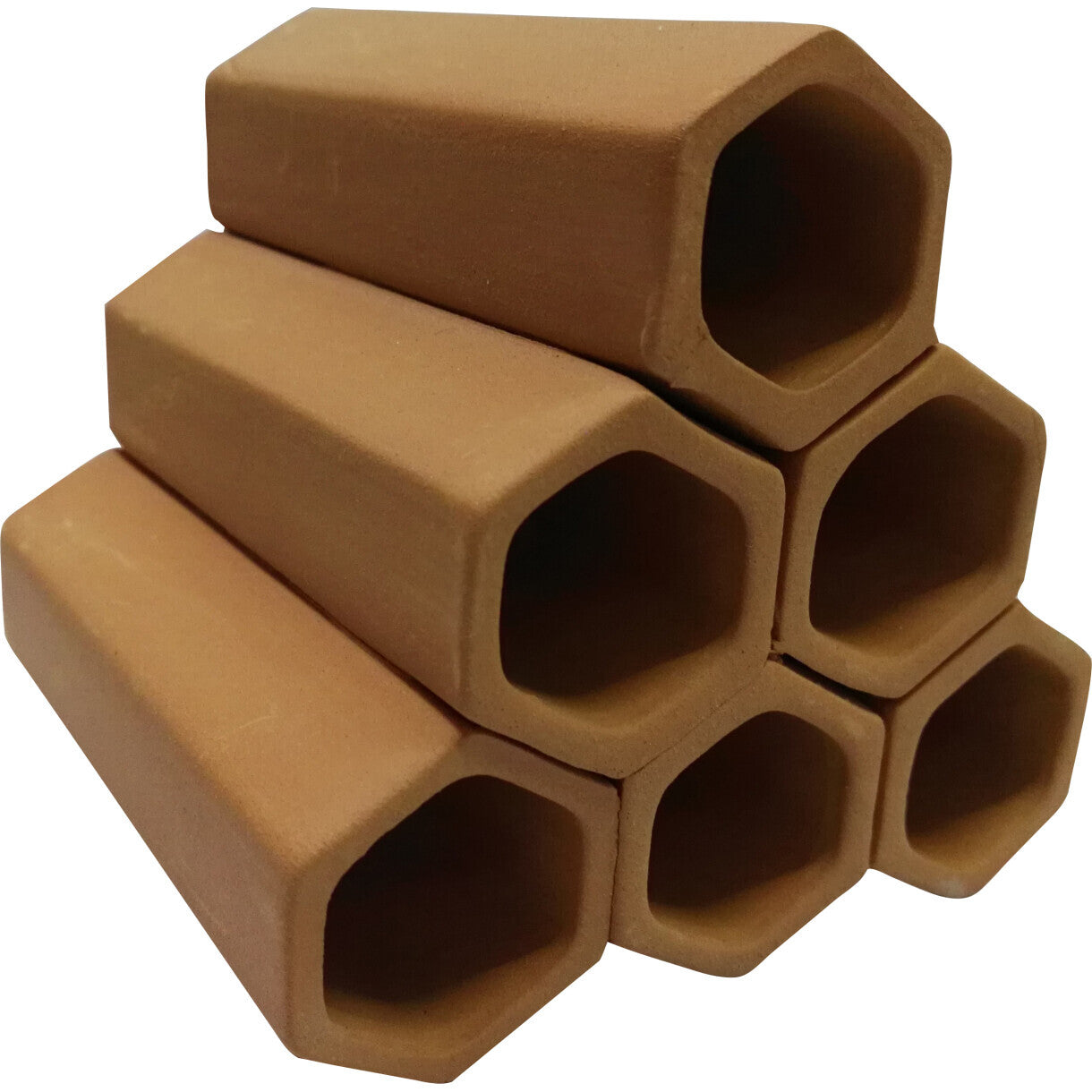 Garnelenrohr für Aquarien - sechseckig - braun