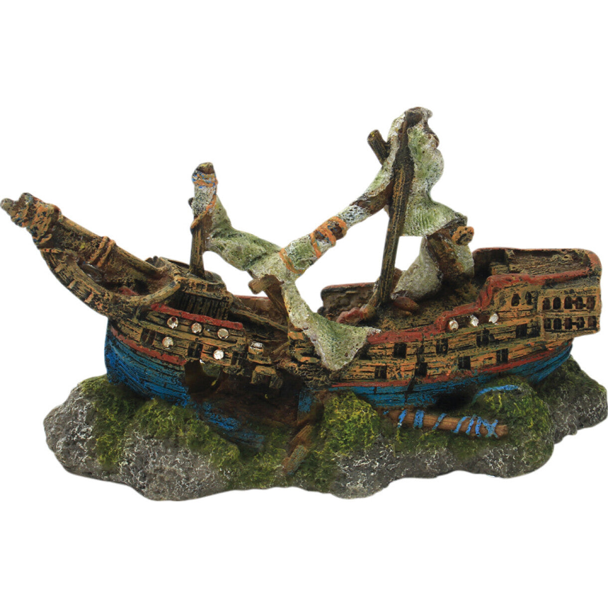 4FISH Aquarium Dekoration Schiffswrack 22,4 x 9 x 12 cm