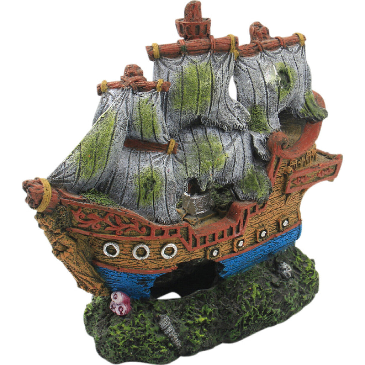 4FISH Aquarium Dekoration Schiffswrack 15 x 6,7 x 14 cm