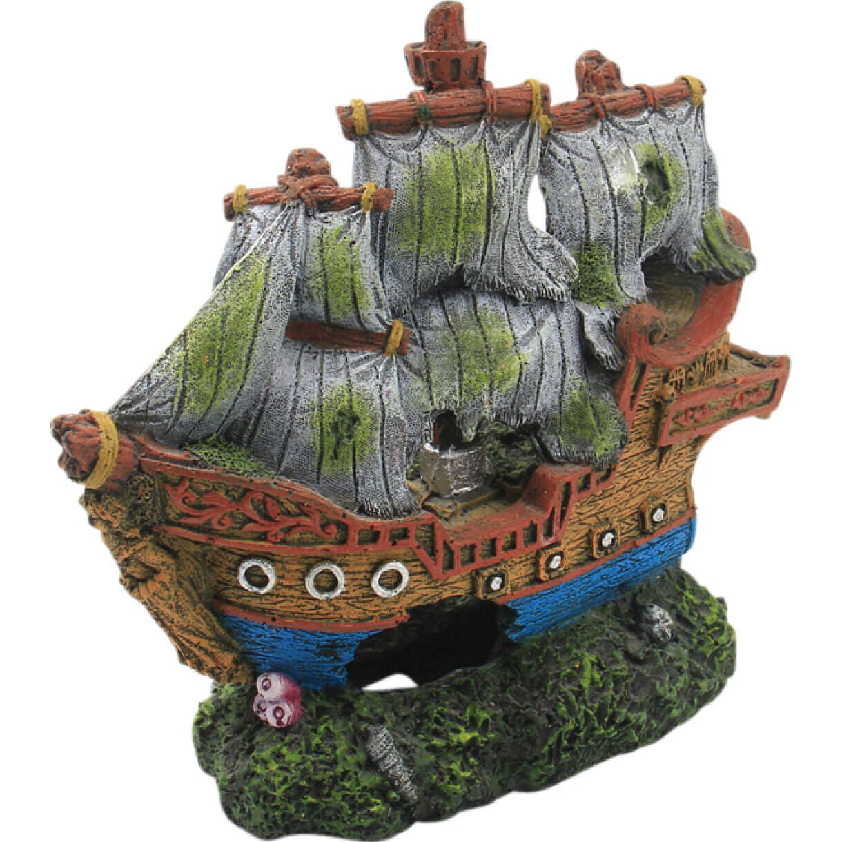 4FISH Aquarium Dekoration Schiffswrack 15 x 6,7 x 14 cm