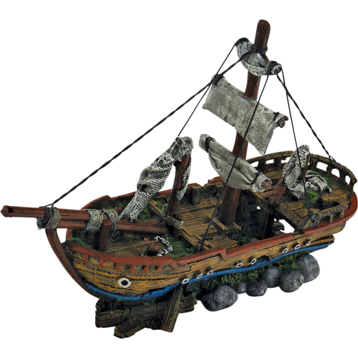 4FISH Aquarium Dekoration Schiffswrack 39,5x14x27 cm