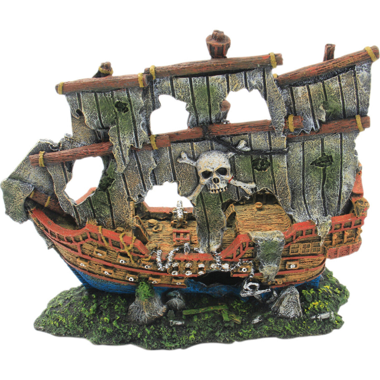 4FISH Aquarium Dekoration Schiffswrack 19,7 x 8 x 17 cm