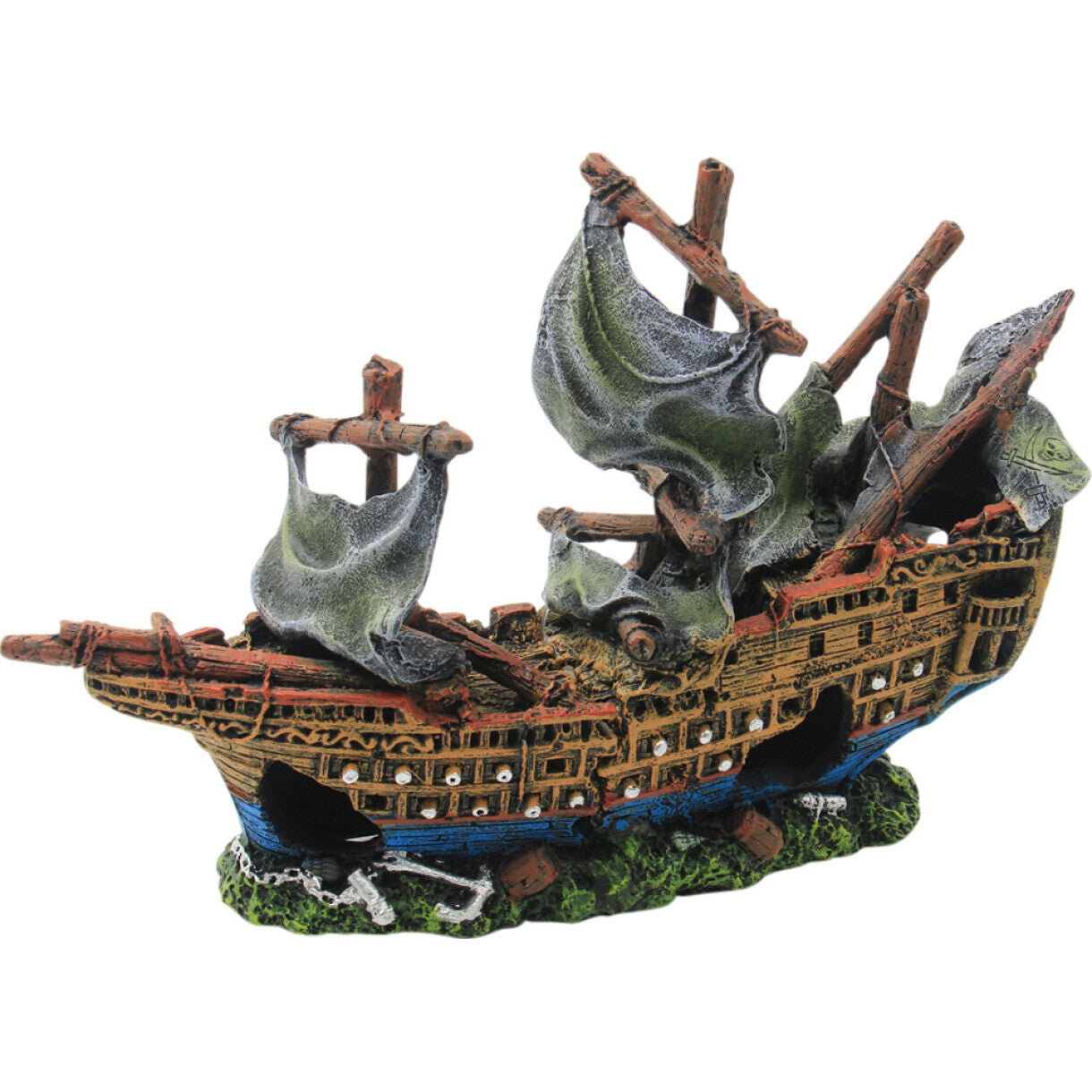 4FISH Aquarium Dekoration Schiffswrack 23,5 x 6,5 x 15 cm