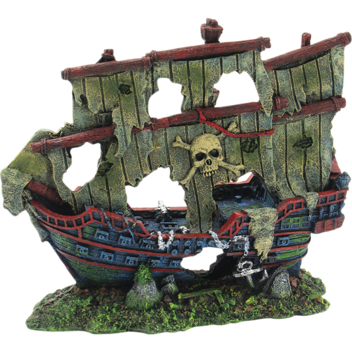 4FISH Aquarium Dekoration Schiffswrack 20 x 7,7 x 17 cm