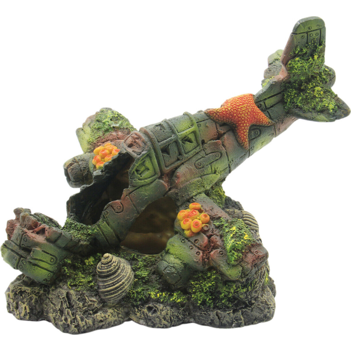 4FISH Aquarium Dekoration Flugzeug 17,5 x 12,5 x 13 cm