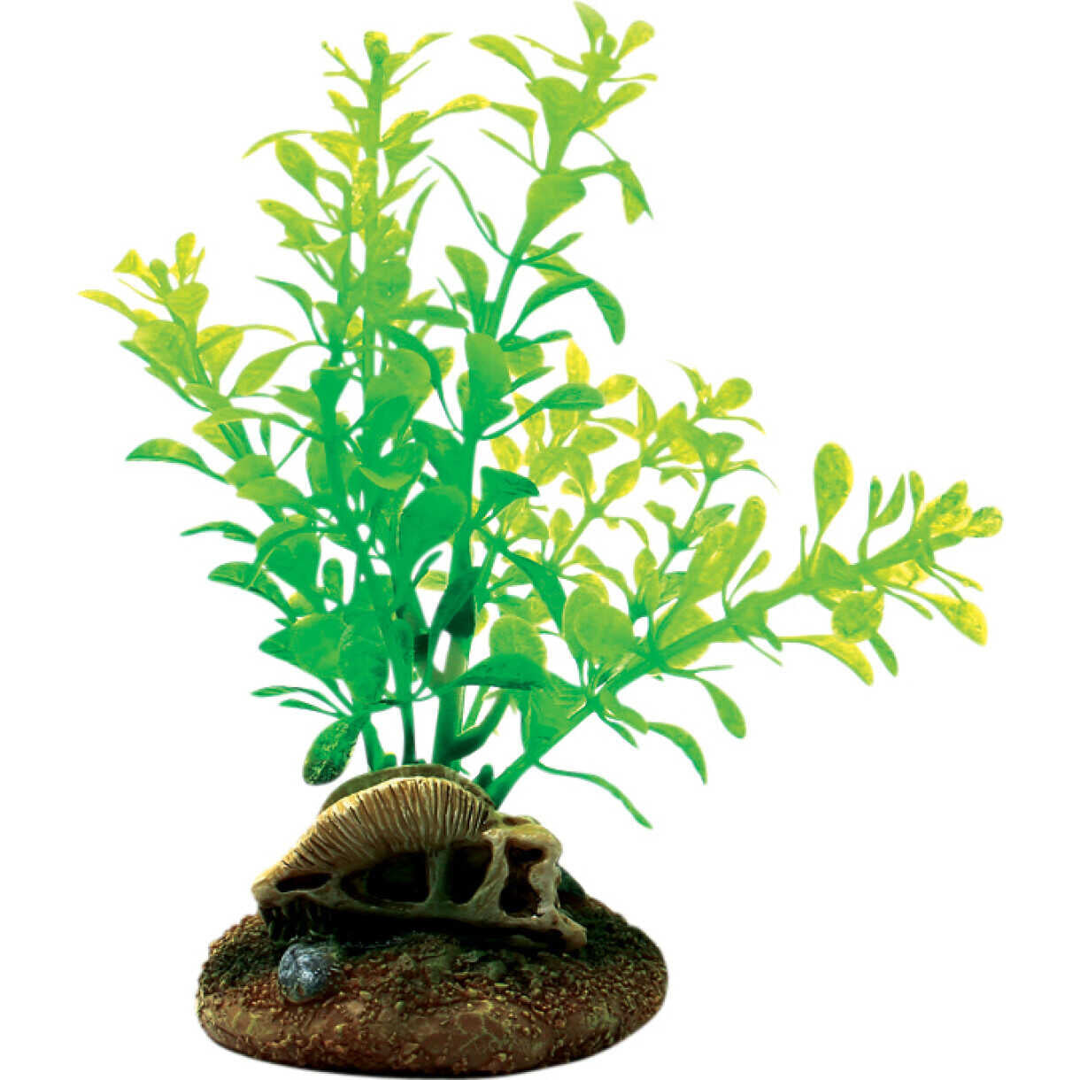 4FISH Aquarium Kunststoff Pflanze Schädel und Pflanzen 6,5 x 6,3 x 13,3 cm