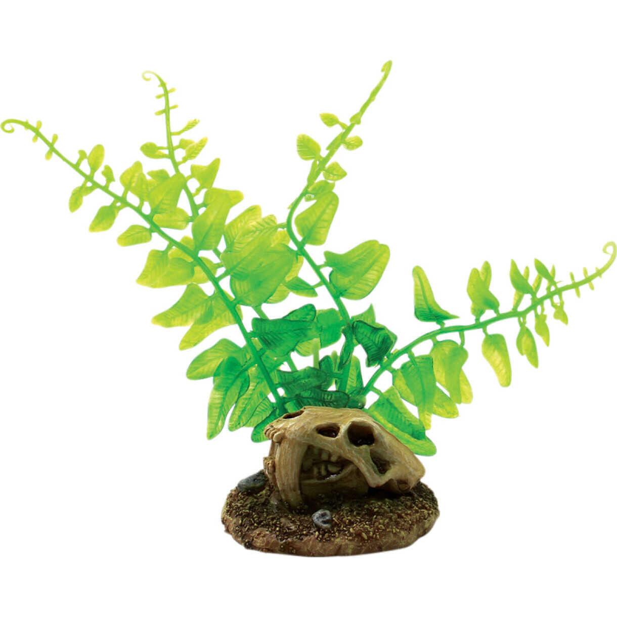 4FISH Aquarium Kunststoff Pflanze Schädel und Pflanzen 6,5 x 6,3 x 13,3 cm