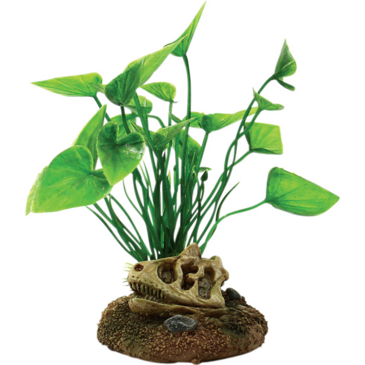 4FISH Aquarium Kunststoff Pflanze Schädel und Pflanzen 6,5 x 6,3 x 12 cm