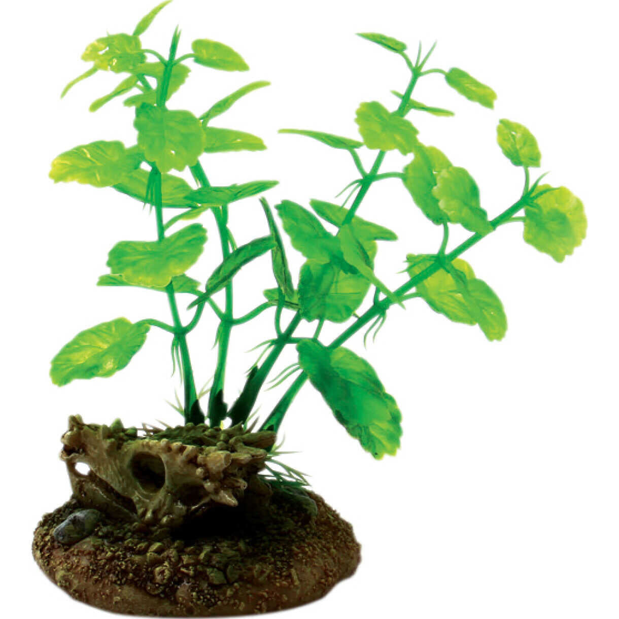 4FISH Aquarium Kunststoff Pflanze Schädel und Pflanzen 6,5 x 6,3 x 11 cm