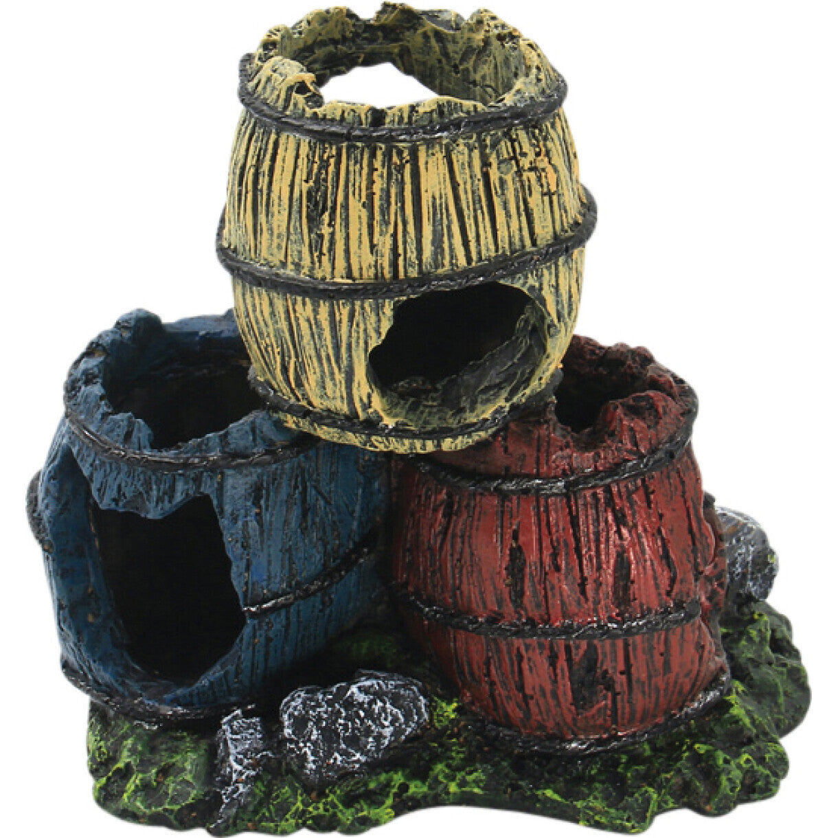 4FISH Aquarium Dekoration Fässer 12,5 x 8,5 x 11,5 cm