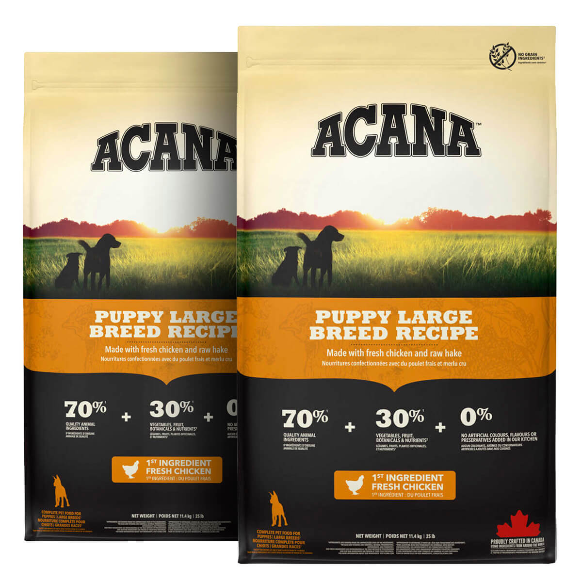 2 x 11,4 kg Acana Puppy Large Breed Hundefutter mit Huhn und Fisch
