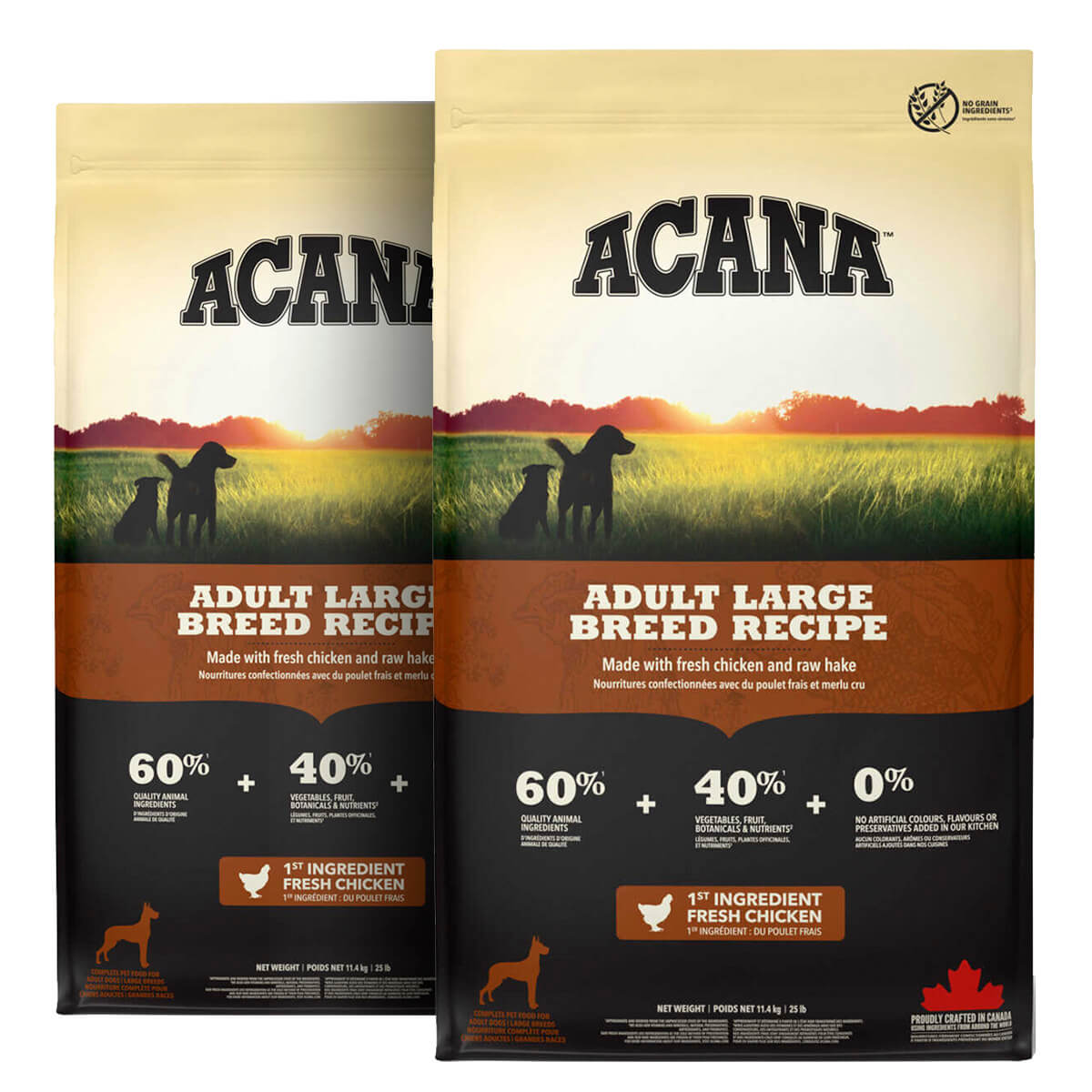 2 x 11,4 kg. Acana Adult Large Breed Hundefutter mit Huhn