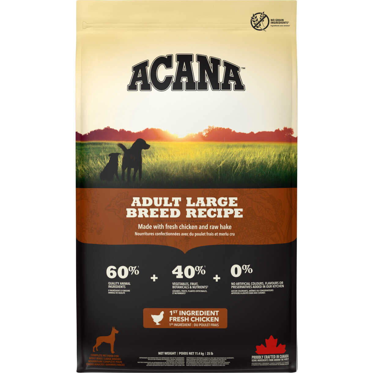 11,4 kg Acana Adult Large Breed Hundefutter mit Huhn
