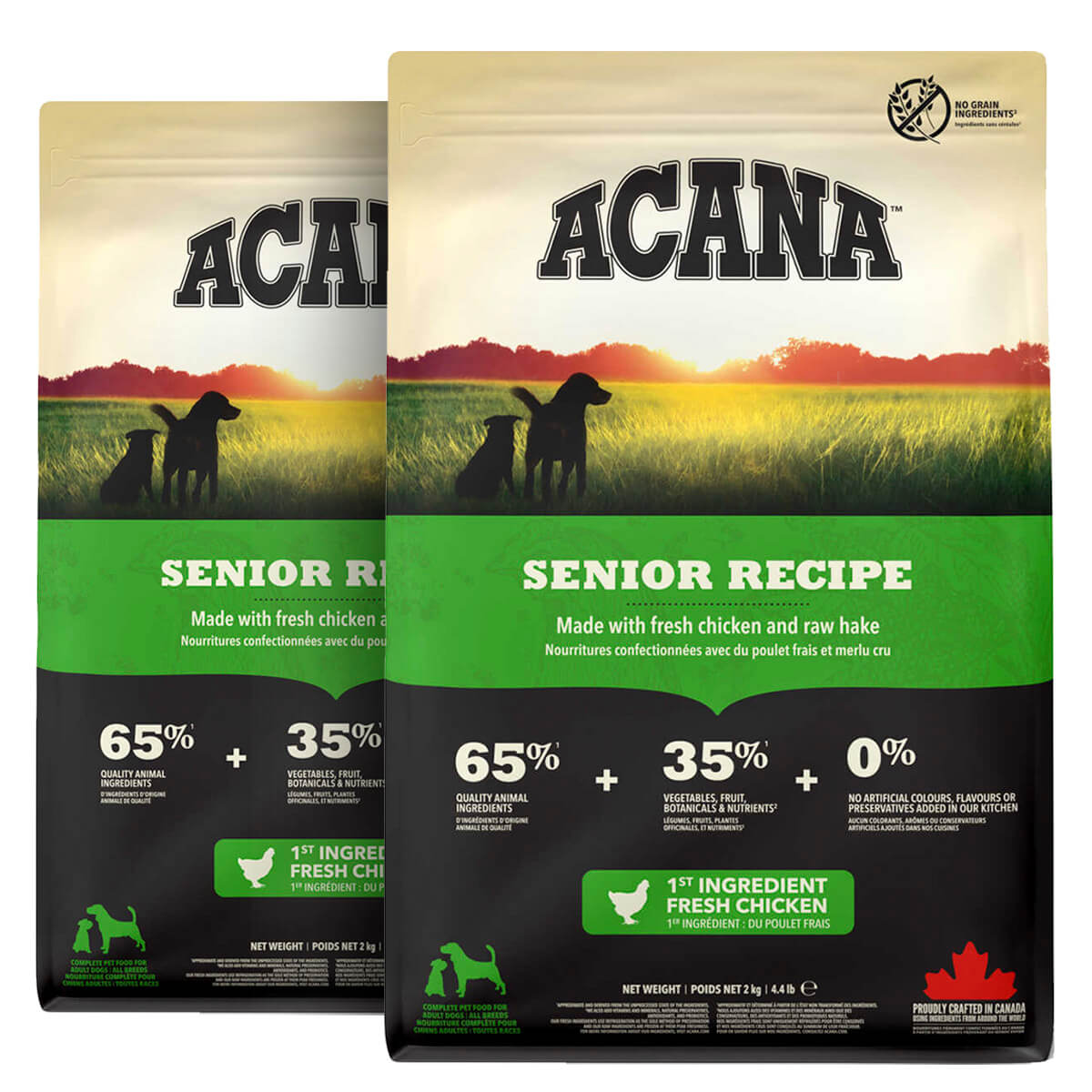 2 x 11,4 kg. Acana Senior Hundefutter mit Huhn und Fisch