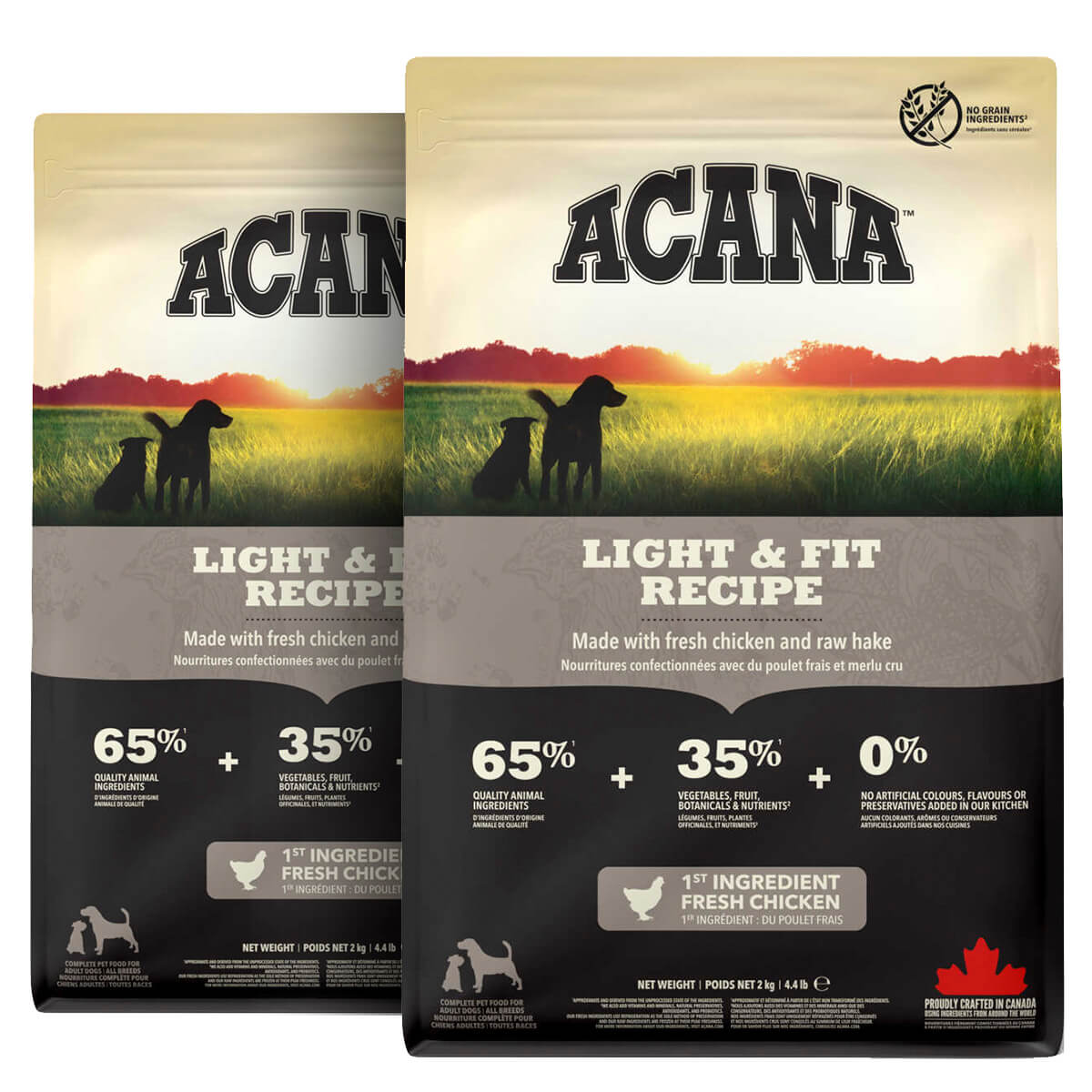 2 x 11,4 kg. Acana Light & Fit Hundefutter mit Huhn und Fisch
