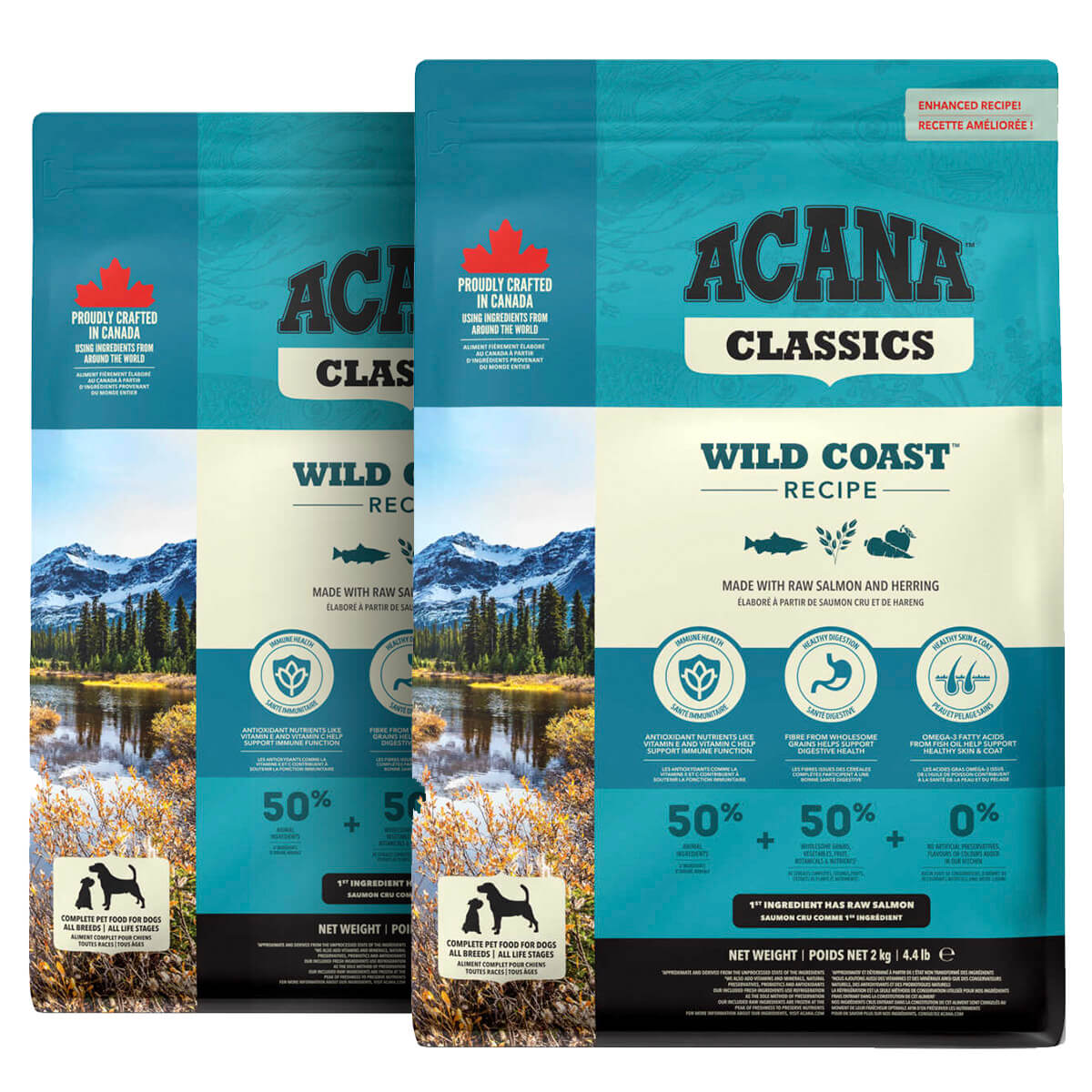 2 x 14,5 kg. Acana Classics Wild Coast Hundefutter mit Huhn und Fisch
