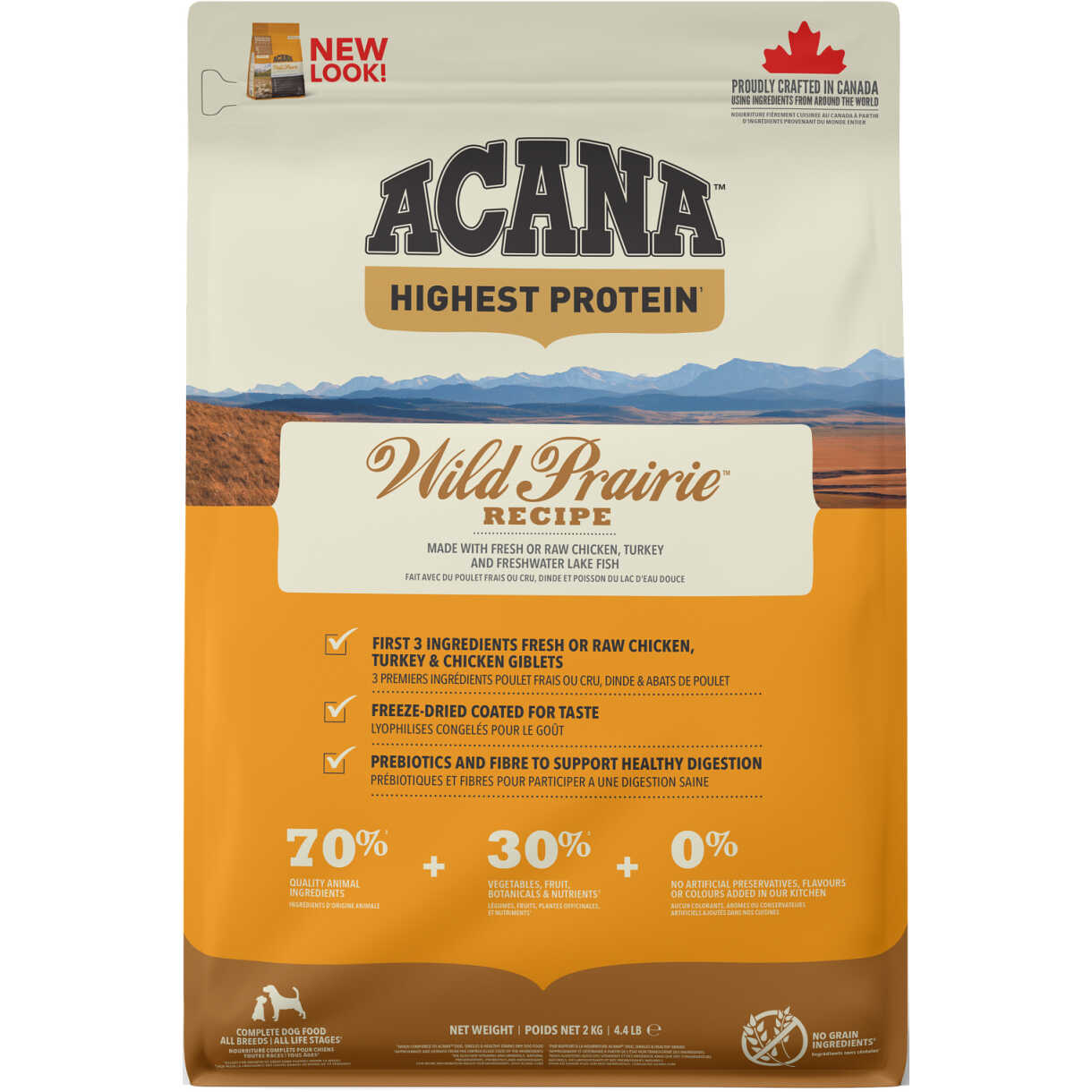 Acana Highest Protein Wild Prairie Hundefutter mit Huhn und Fisch