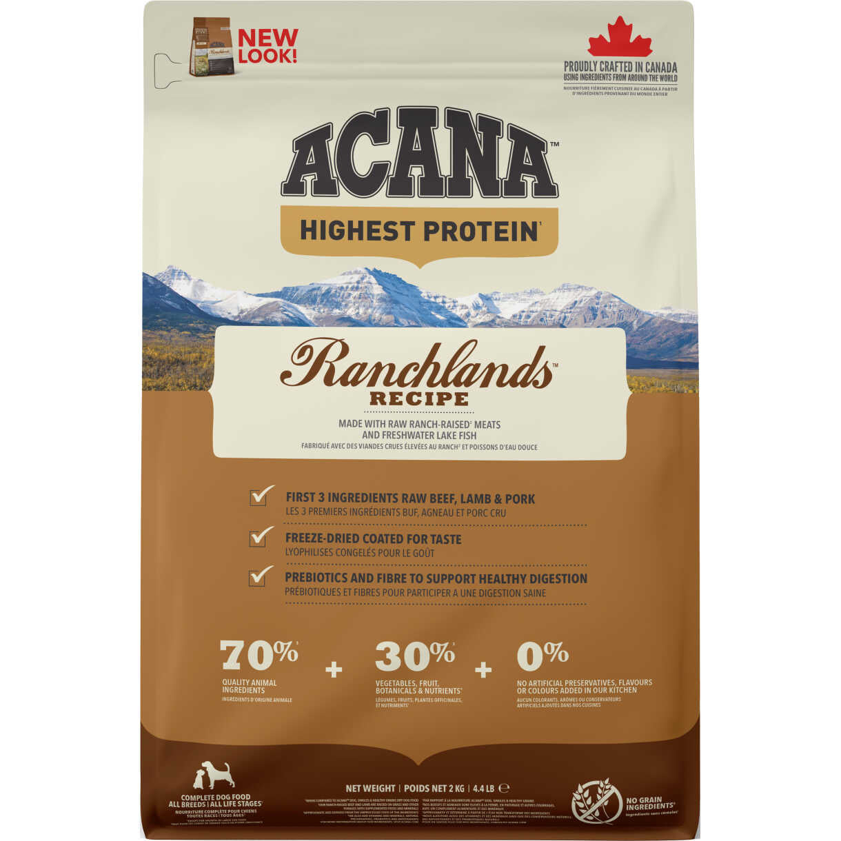 Acana Highest Protein Ranchlands Hundefutter mit Rind- und Lammfleisch