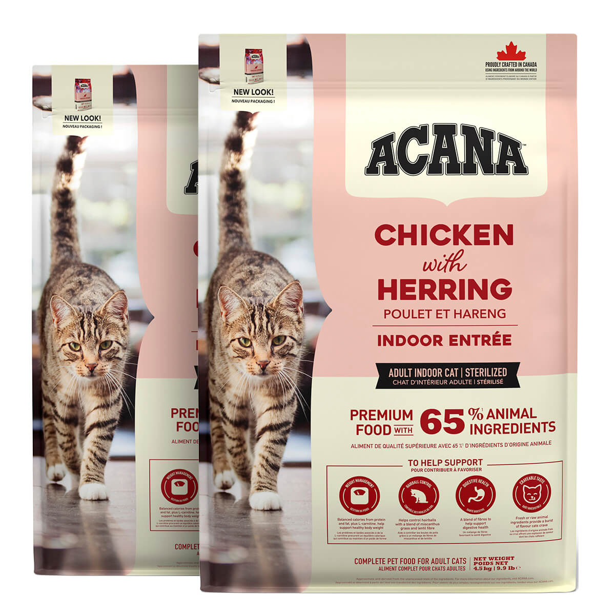 2 x 4,5 kg. Acana Indoor Entree Katzenfutter mit Huhn und Fisch