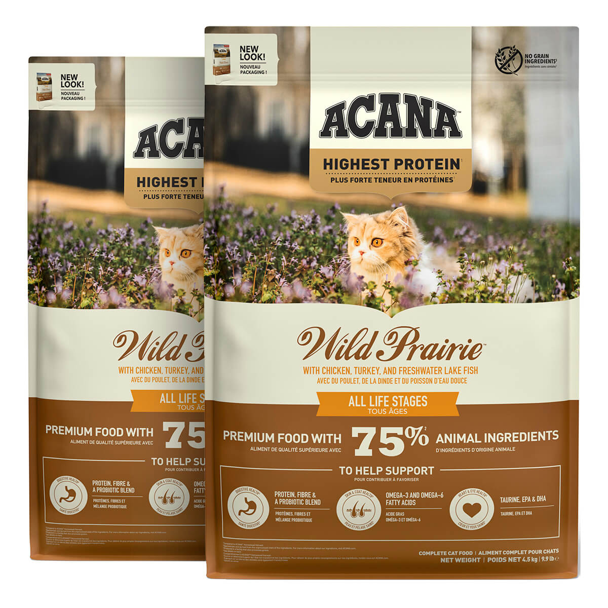 2 x 4,5 kg. Acana Highest Protein Wild Prairie Katzenfutter mit Huhn und Truthahn