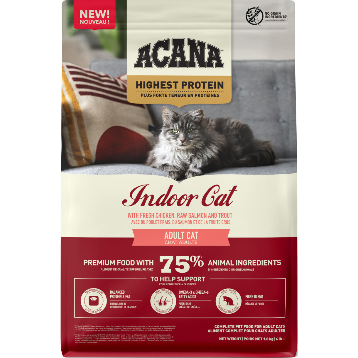 Acana Highest Protein Indoor Katzenfutter mit Huhn und Lachs
