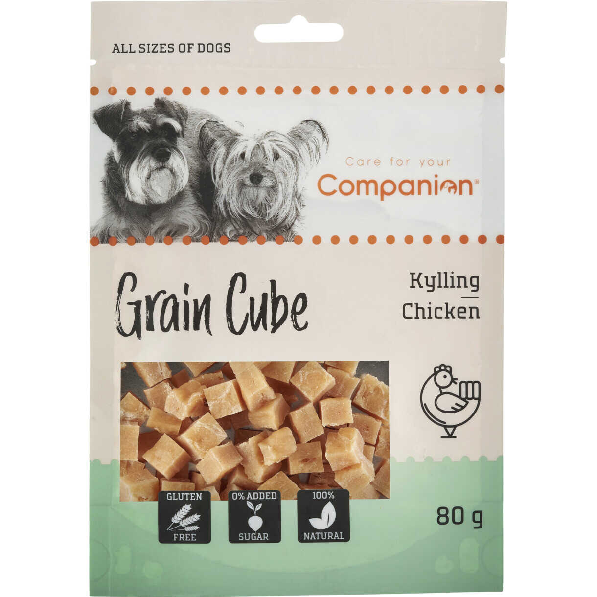 80 g Companion Grain Cube Hundeleckerli mit Huhn