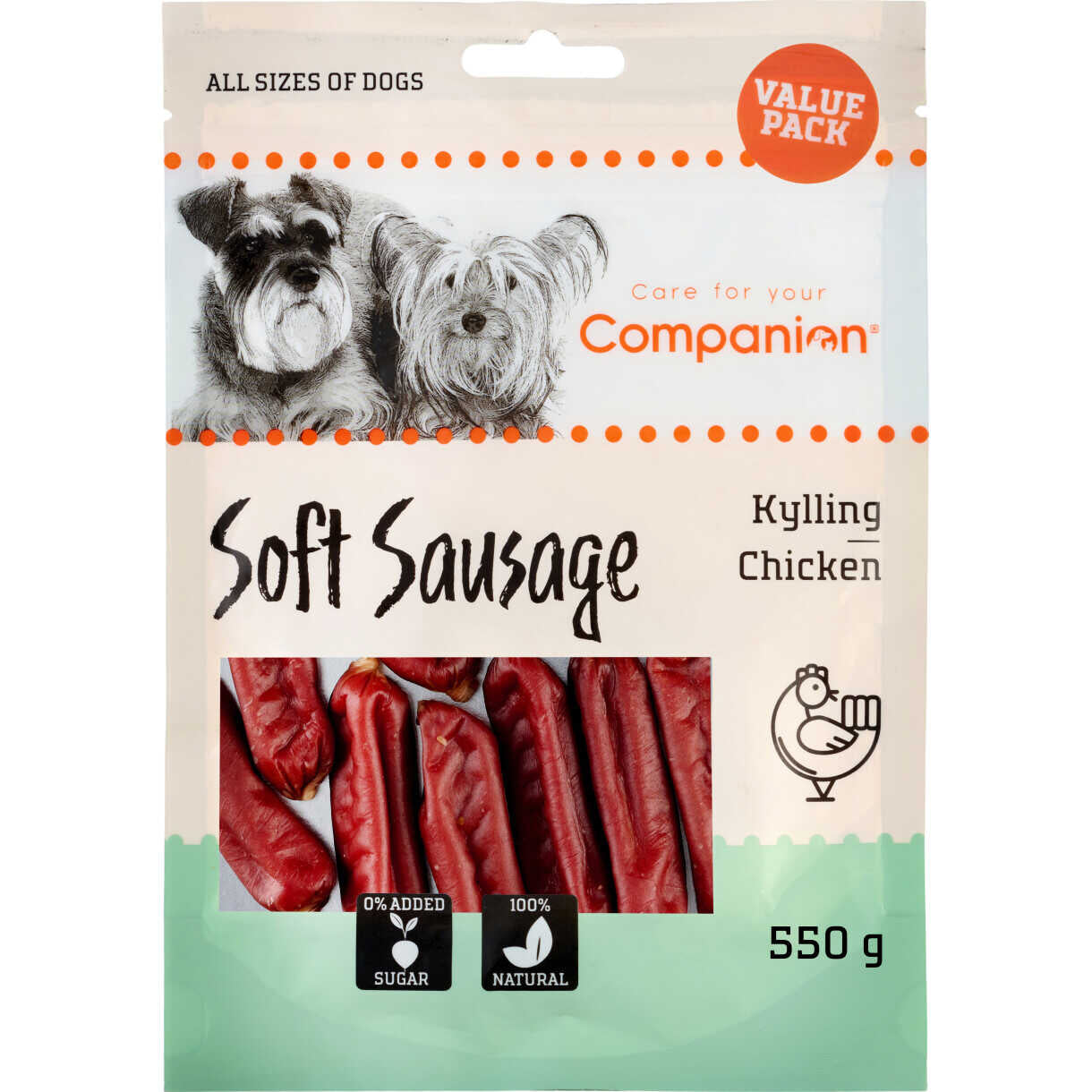 550 g Companion Soft Sausage Hundeleckerli mit Huhn