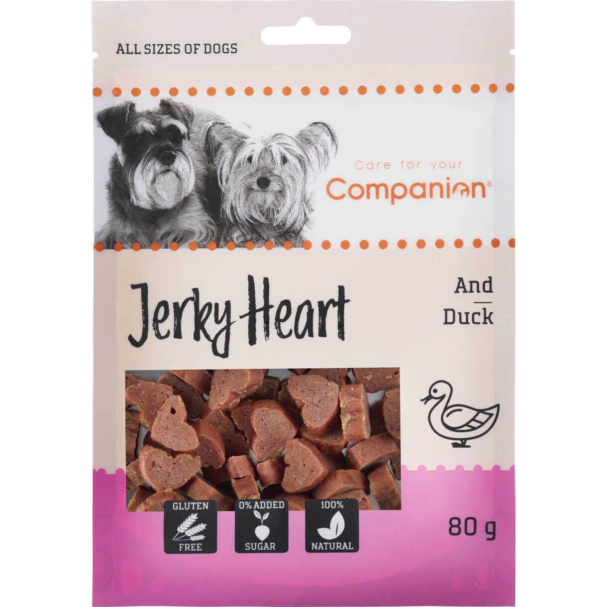 80 g Companion Hundesnack Herzen mit Ente