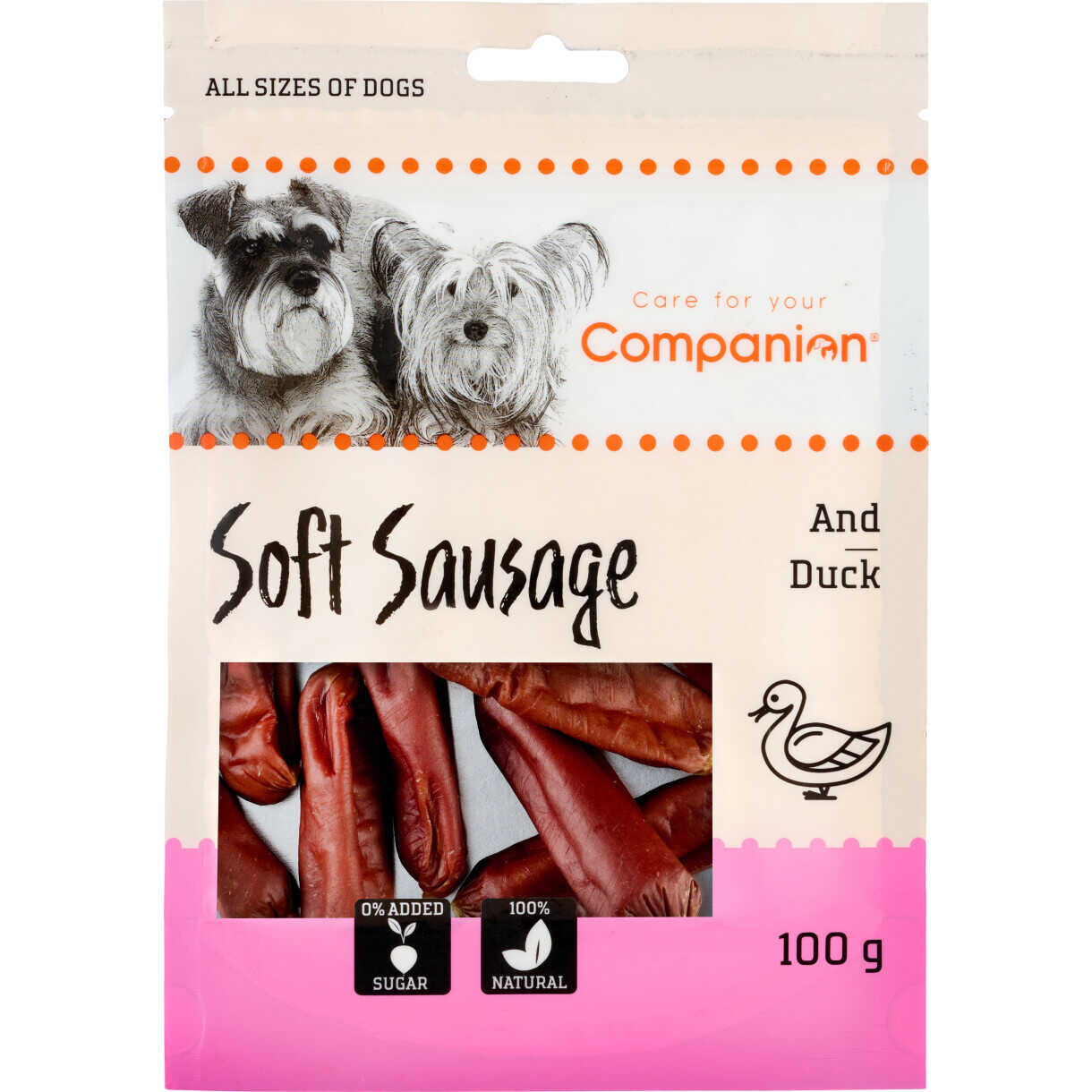 100 g Companion Soft Sausage Hundesnack mit Ente