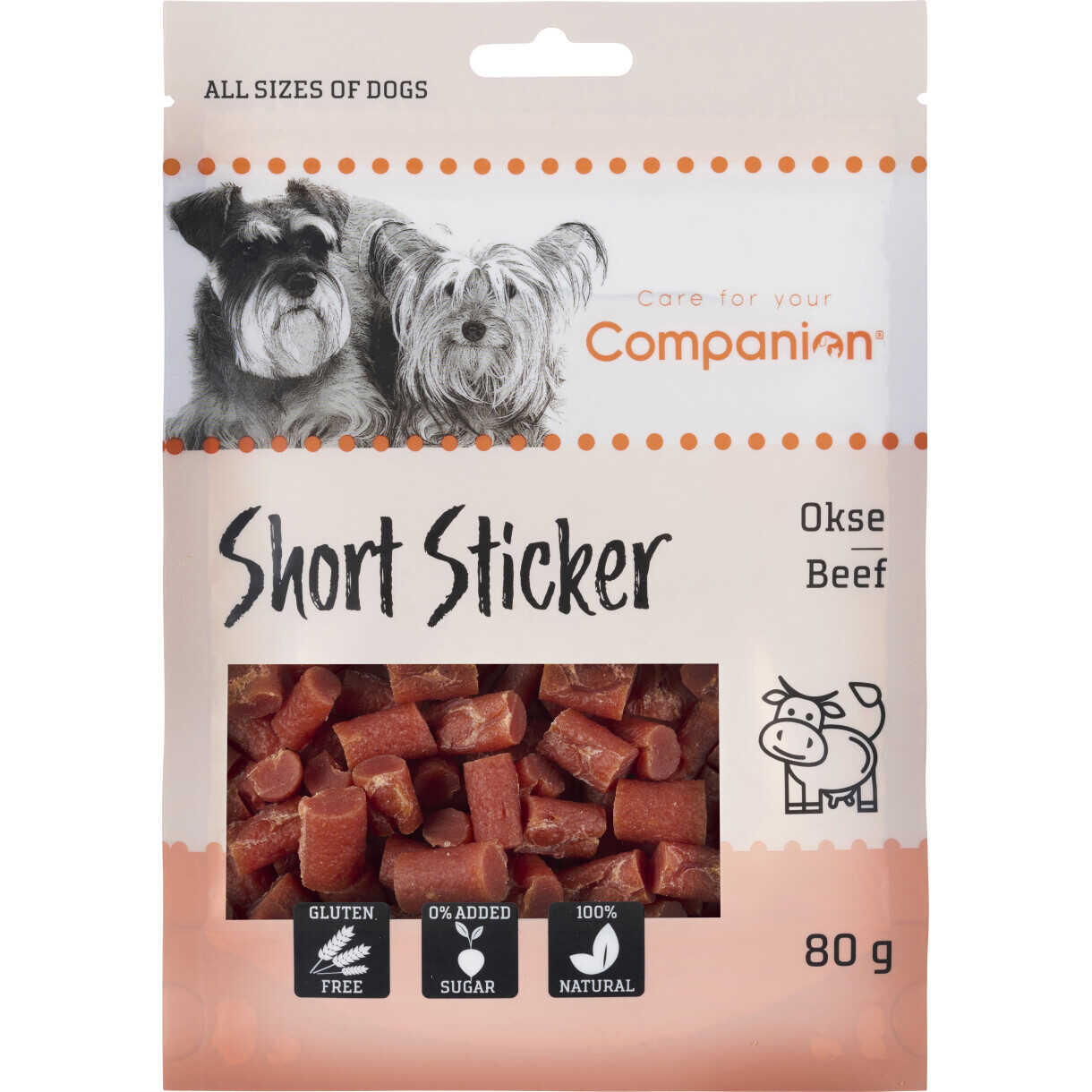 80 g Companion Hundesnack mit Rindfleischstange 1,5 cm