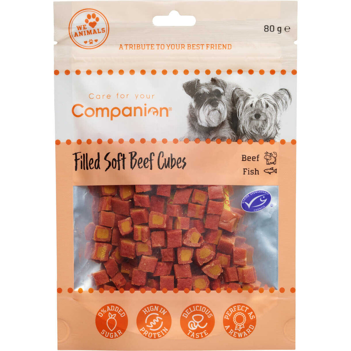 Companion Soft Rindfleischwürfel (Rindfleisch gefüllt mit Lachs und Kabeljau)