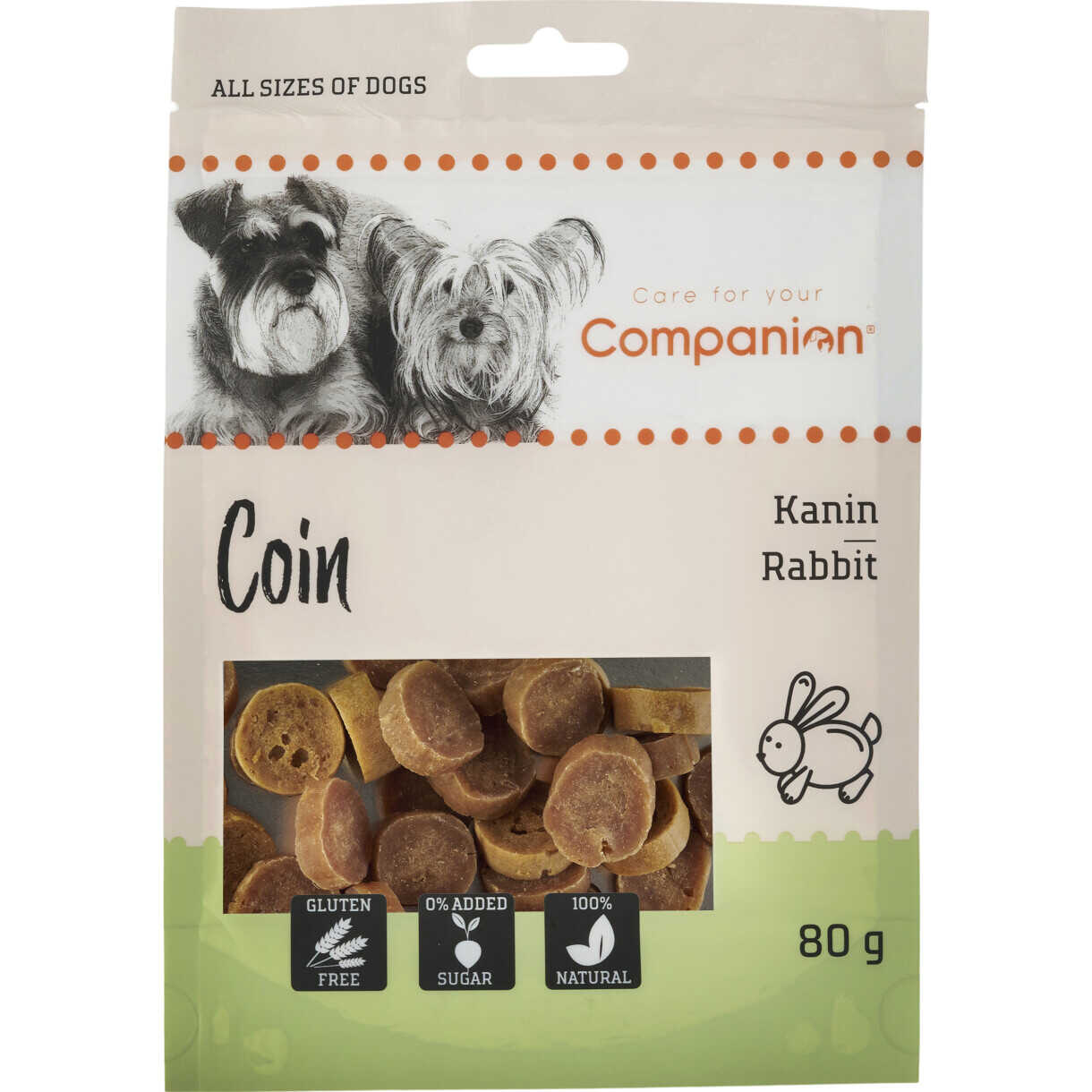 80 g Companion Hundesnack weiche Kaninchenmünzen