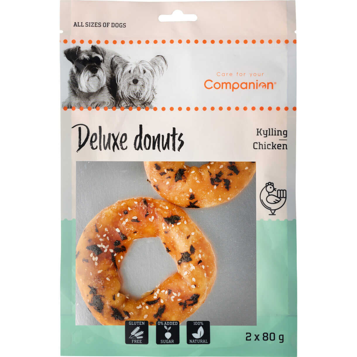 2 x 80 g Companion Hühner-Donut-Snack für Hunde
