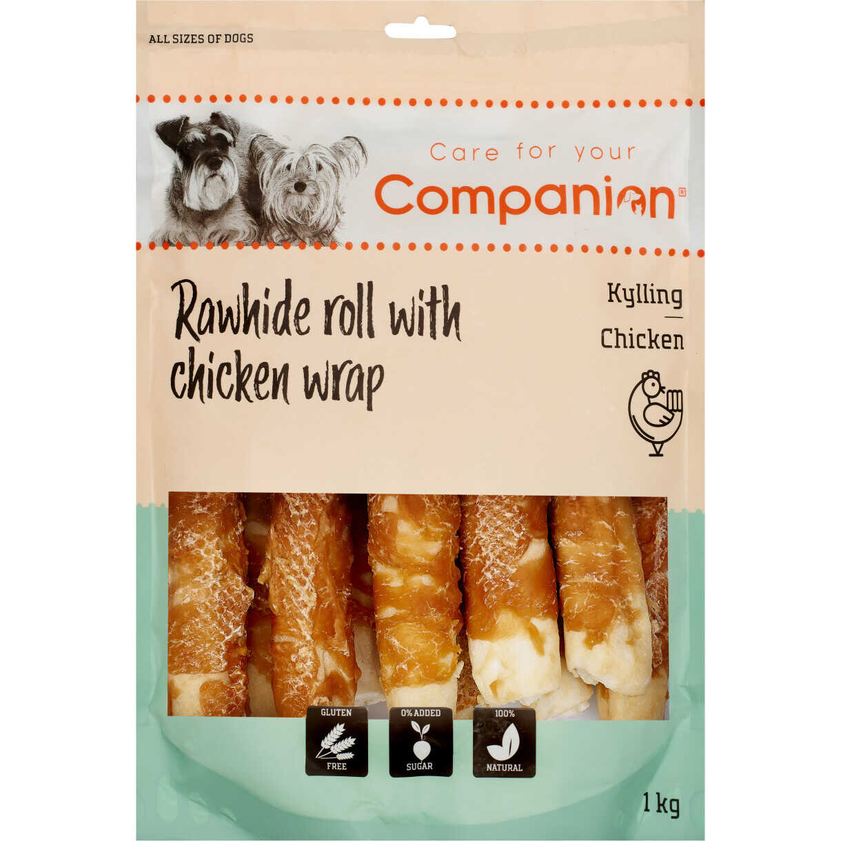 Companion Rawhide-Rolle mit Umhüllung (Huhn)