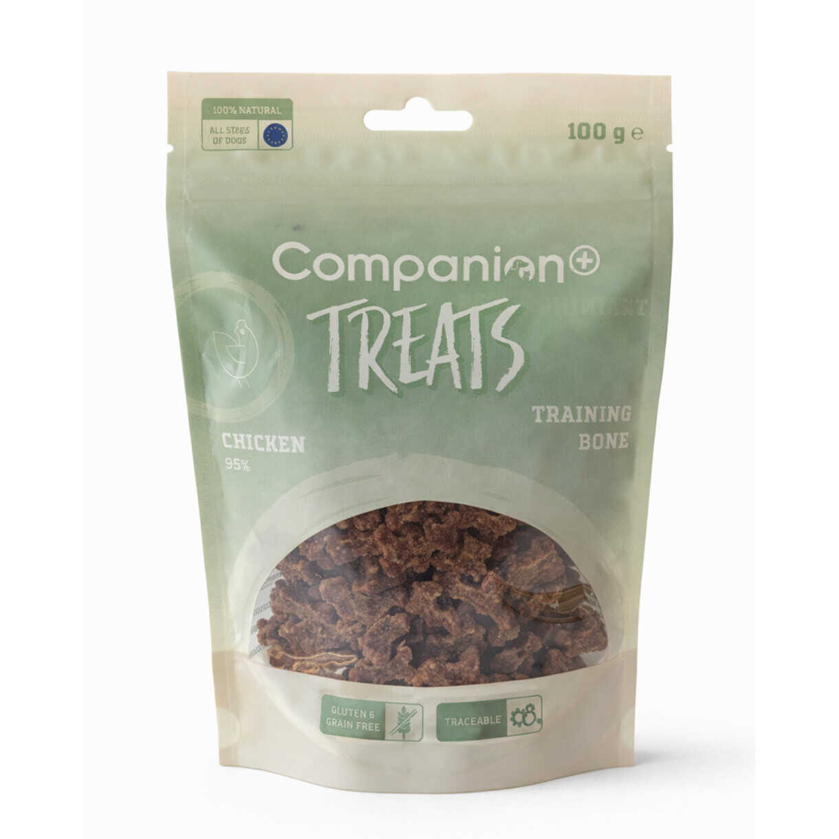 100g Companion+ Mini-Knochen mit Huhn Hundeleckerli