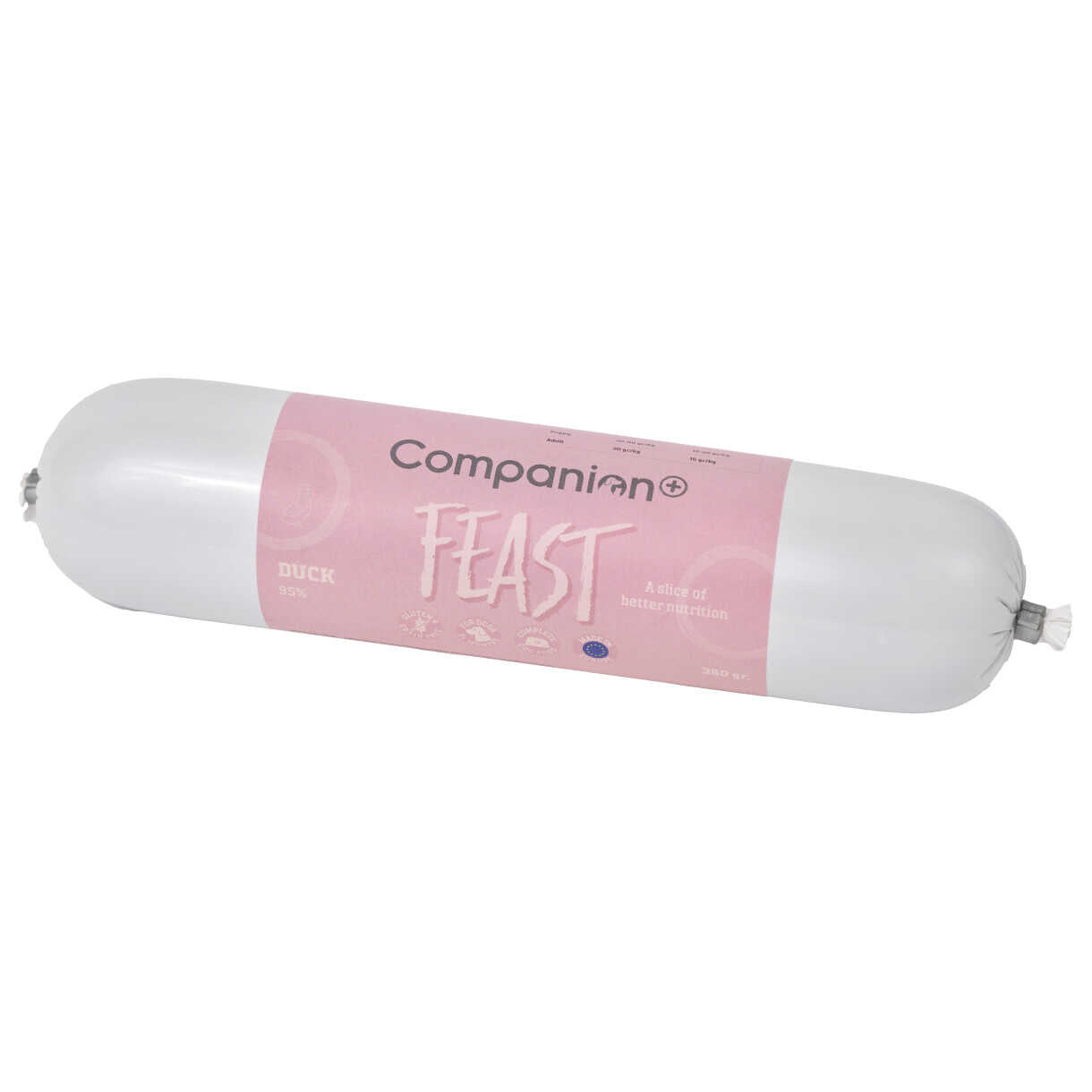 350g Companion+ FEAST Hundefutter Wurst mit Ente
