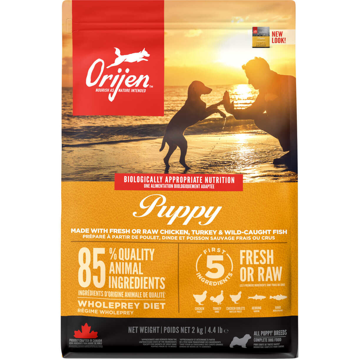 Orijen Puppy Hundefutter mit Huhn und Fisch