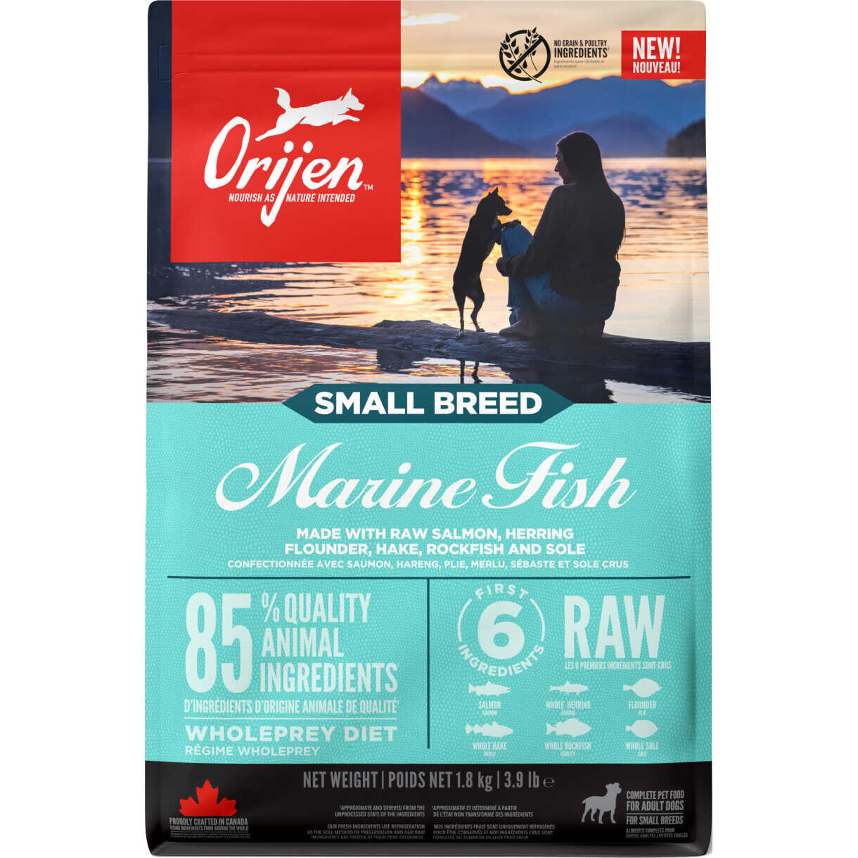 Orijen Adult Small Breed Hundefutter mit Fisch