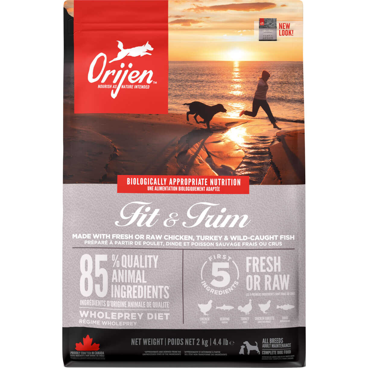 Orijen Fit & Trim Hundefutter mit Huhn, Pute und Fisch
