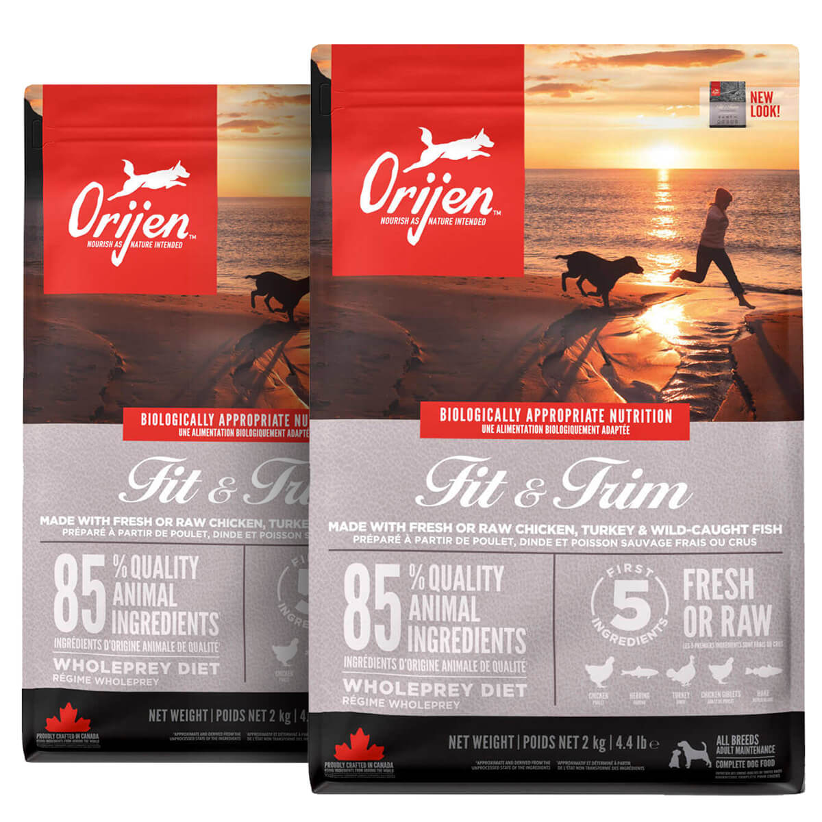 2 x 11,4 kg. Orijen Fit & Trim Hundefutter mit Huhn, Pute und Fisch