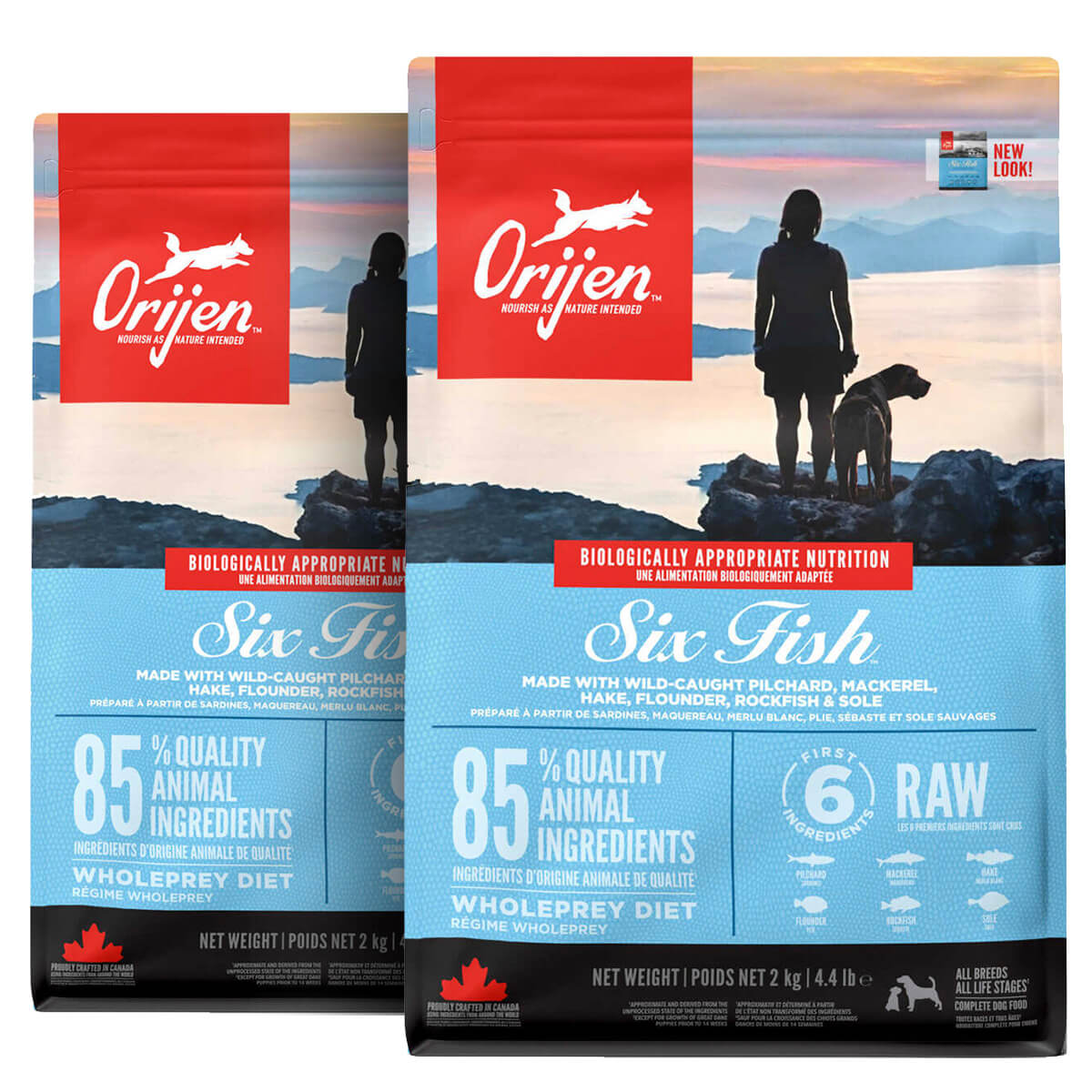 2 x 11,4 kg. Orijen Six Fish Hundefutter mit 6 verschiedenen Fischen