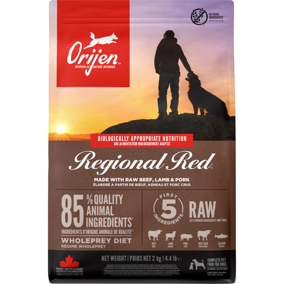 Orijen Regional Red Hundefutter mit Rind-, Schweine- und Lammfleisch