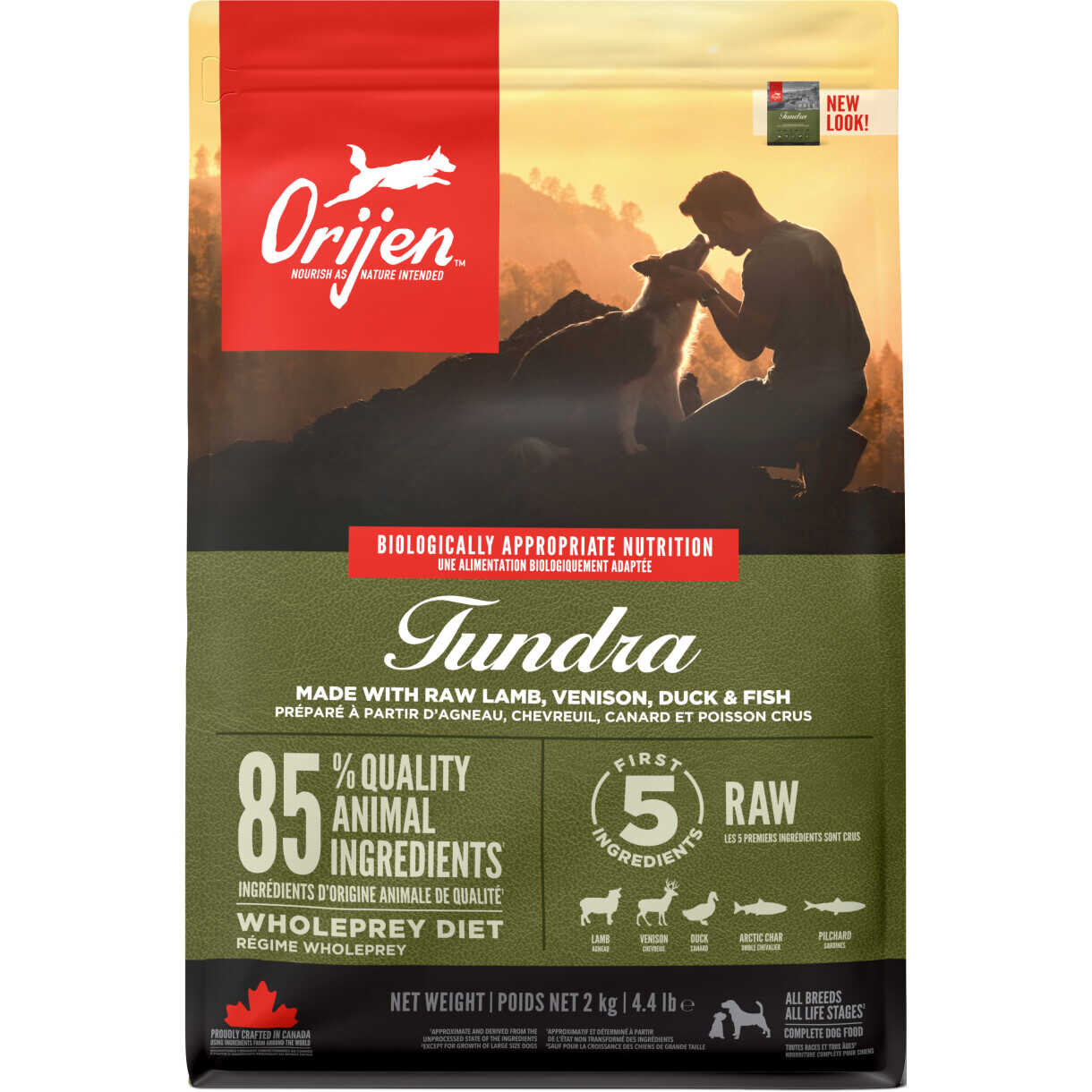Orijen Tundra Hundefutter mit Lamm, Wild, Ente und Fisch