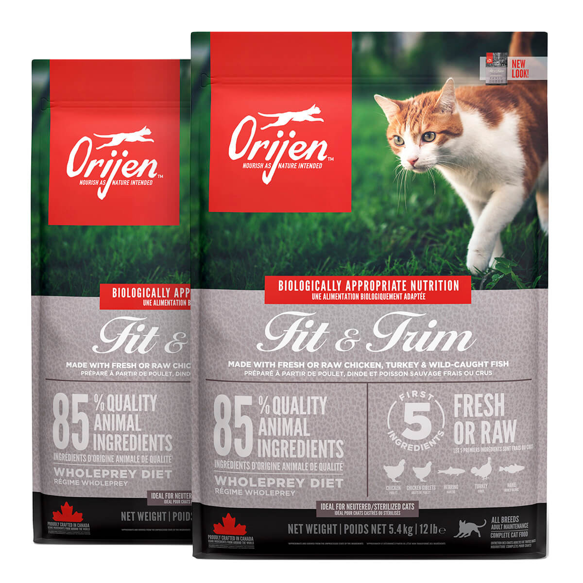 2 x 5,4 kg. Orijen Fit & Trim Katzenfutter mit Huhn, Truthahn und Fisch