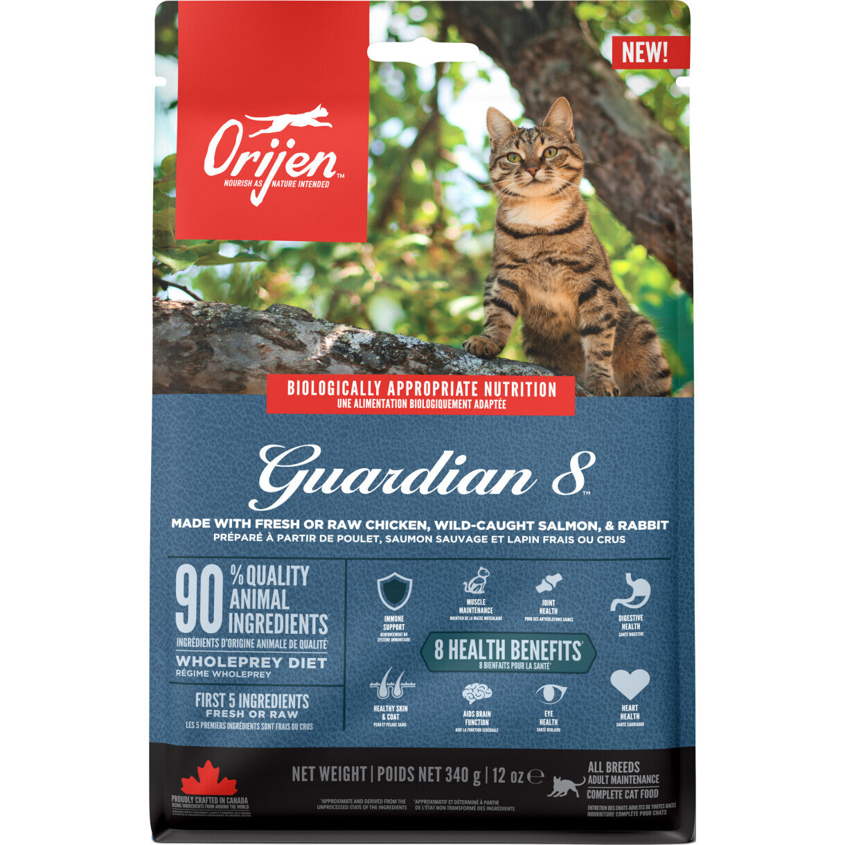 Orijen Guardian 8 Katzenfutter mit Huhn, Lachs und Kaninchen