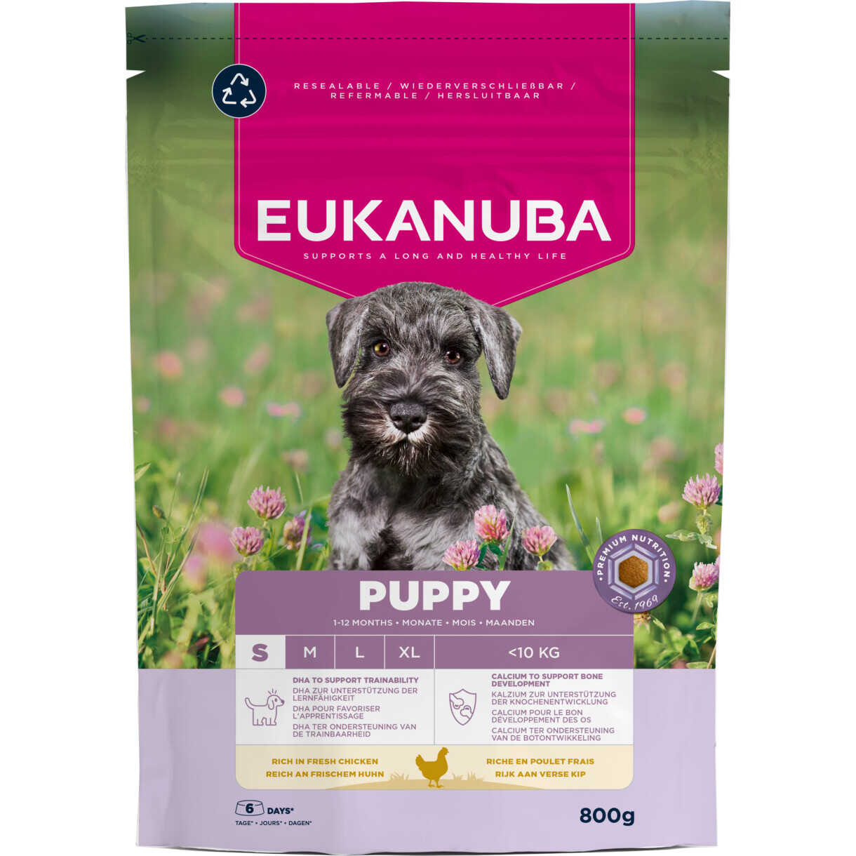 800 g Eukanuba Puppy Welpenfutter für kleine Rassen mit Huhn