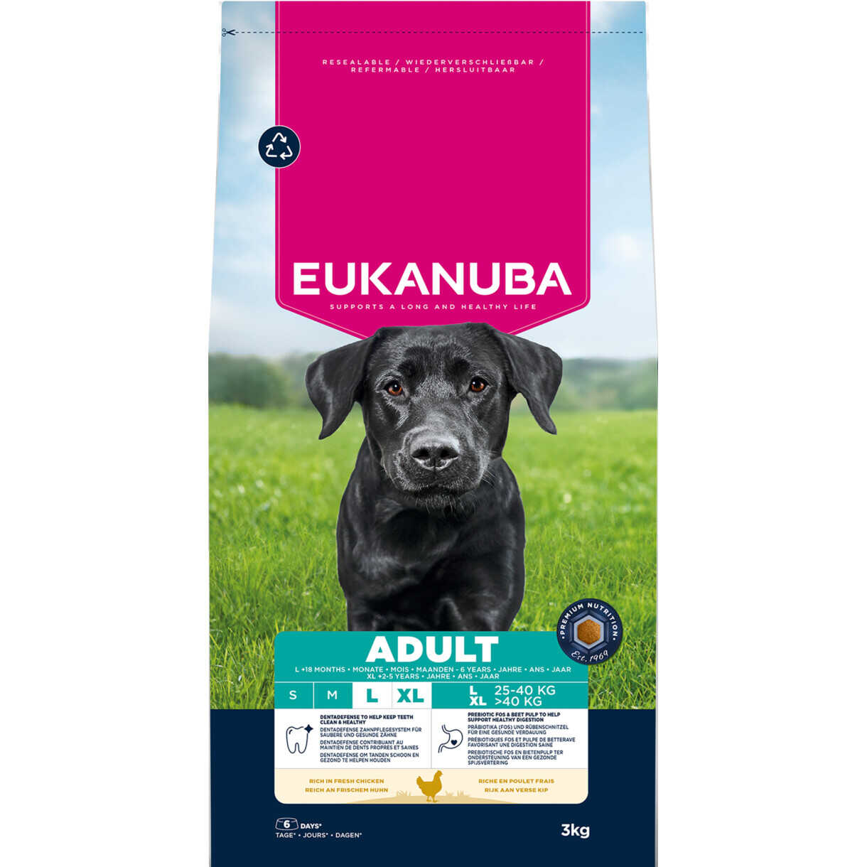 Eukanuba Hundefutter Adult große Rassen mit Huhn