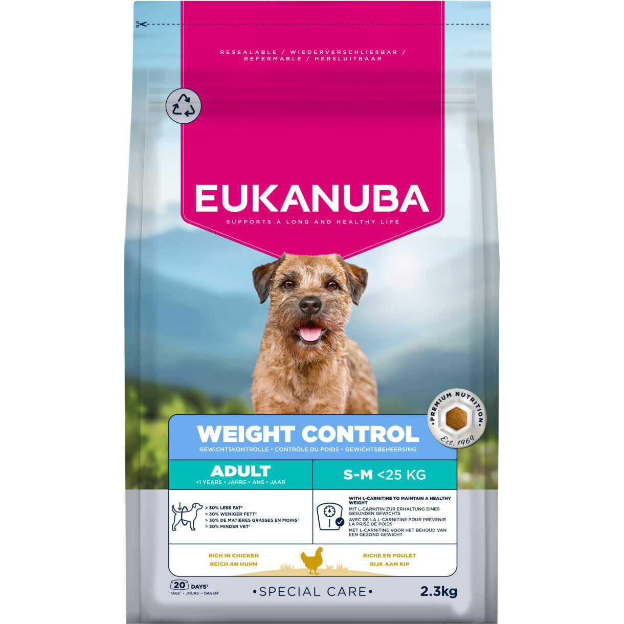 2,3 kg Eukanuba Special Care Adult Kleine/Mittlere Rassen Gewichtskontrolle