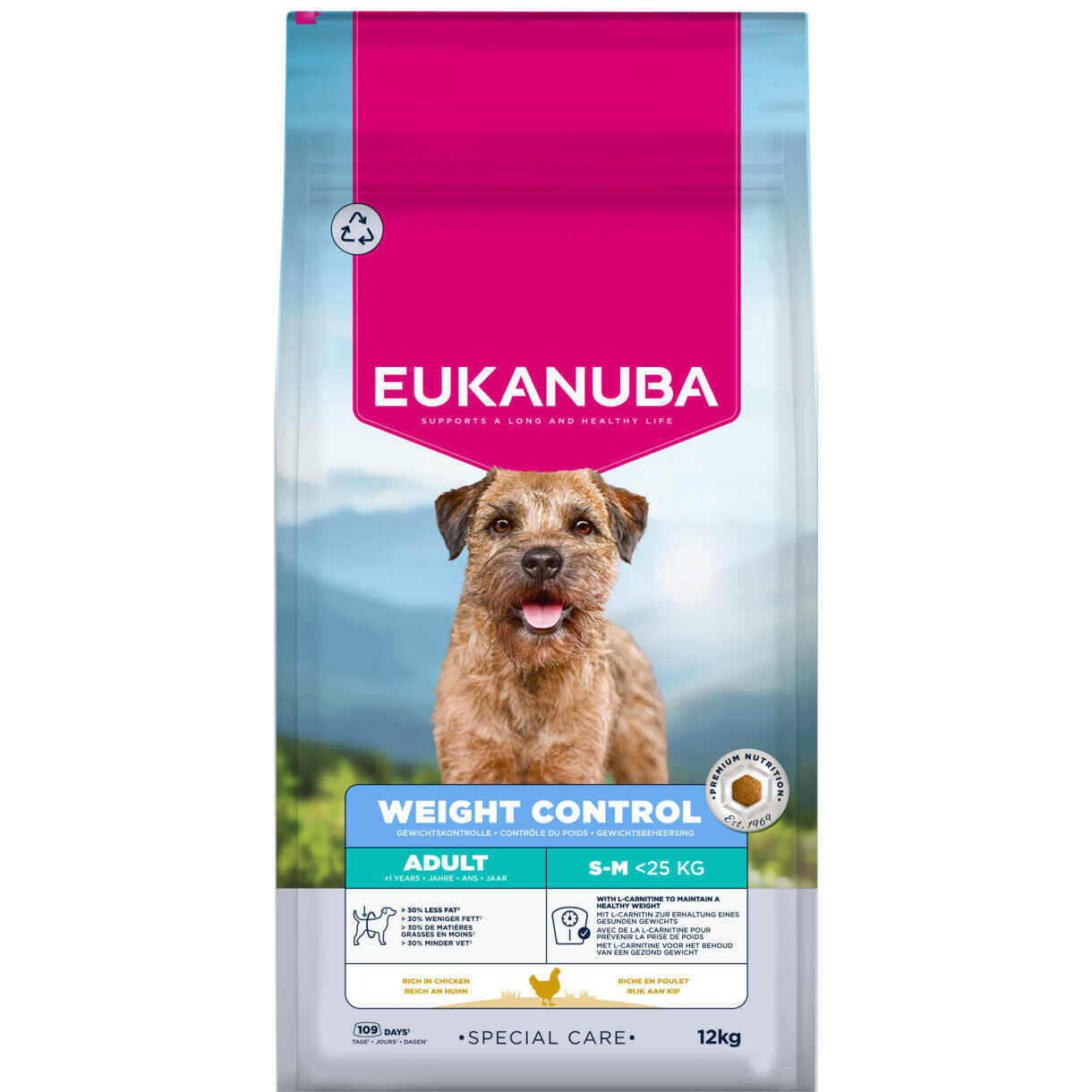 12 kg Eukanuba Special Care Adult Kleine/Mittlere Rassen Gewichtskontrolle